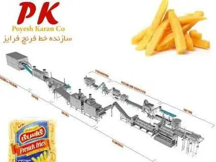فروش خط تولید سیب زمینی خلال نیمه آماده