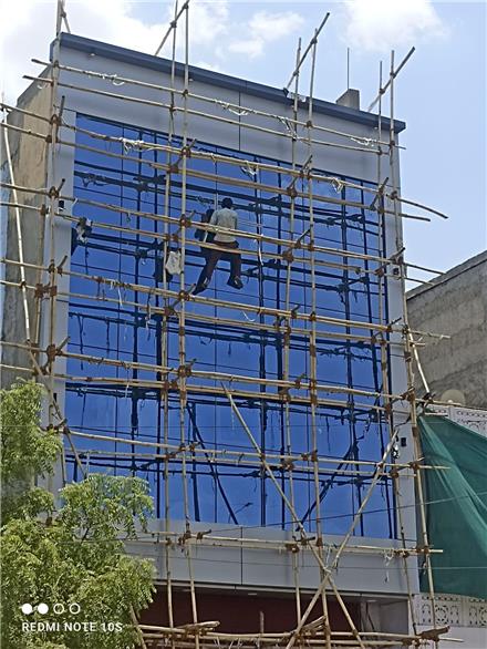 فریم لس فرم لس نمای شیشه ای ساختمان خوزستان اهواز