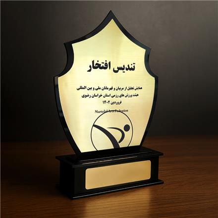 ساخت تندیس و لوح تقدیر (گالینگور) استند معرفی مشهد